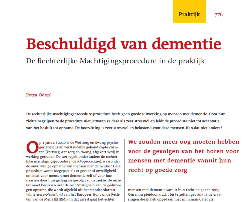 Beschuldigd van dementie Beschuldigd van dementie