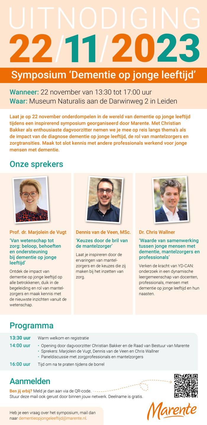 Uitnodiging Symposium Dementie op jonge leeftijd